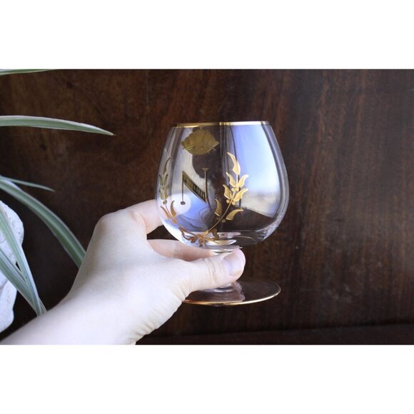 Vintage Napoleon Brandy / Cognac single drinking glass, French Empire gilded - Picture 3 of 9